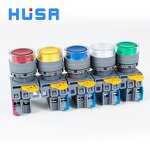 LAY6 LED Button Switch Manufacturer - OEM/ODM Custom LAY6 LED Button Switch Self Reset Lock Flat Head 22mm 1NO1NC Instantaneous