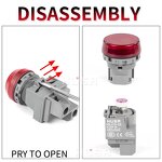 Waterproof IP65 Button Switches Factory - OEM/ODM Custom LAY6 Push Button Switch 22MM Warning Indicator 6-220V Waterproof IP65