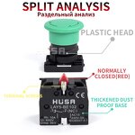 XB2 Button Switch Manufacturer - OEM/ODM Custom XB2 Button Switch Self Reset Mushroom Head 22mm Start 1NO NC Momentary Metal