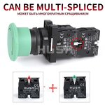 XB2 Button Switch Manufacturer - OEM/ODM Custom XB2 Button Switch Self Reset Mushroom Head 22mm Start 1NO NC Momentary Metal