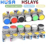 Plastic Push Button Switch Manufacturer - OEM/ODM Custom Plastic Push Button Switch Self Reset Lock Flat Head 22mm DIY LAY6