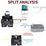 XB2 Self-Reset Momentary Metal Rotary Button Switch Factory - OEM/ODM Custom XB2 22mm Self-Reset Momentary Metal Rotary Button