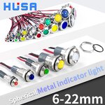 LED Metal Signal Lamp Factory - OEM/ODM Custom Waterproof 6mm LED Metal Signal Lamp with Wire 6-220V Red Yellow Blue Green White