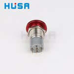 Stainless Steel Mushroom Head Switch Factory - OEM/ODM Custom 16mm Stainless Steel Red Mushroom Head Switch 12-24V 1NO1NC