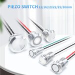 Piezo Switch Factory - OEM/ODM Custom Piezo Switch P68 Metal Momentary Latching Stainless Steel LED Ring Push Button