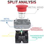 XB2 Metal Button Switch Factory - OEM/ODM Custom 22mm XB2 Metal Button Switch 1NO1NC Momentary Push Pull Emergency Mushroom