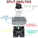 XB2 Knob Button Switch Manufacturer - OEM/ODM Custom XB2 Knob Button Switch Self Reset 22mm Start 1NO NC Momentary Metal Plastic