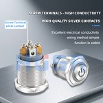 Metal Button Switch Manufacturer - OEM/ODM Custom 16 19 22MM Metal Button Switch IP65 Waterproof Screw Terminal 1NO Latched