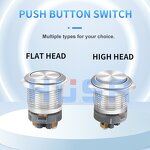 Anti Vandal Switch Factory - OEM/ODM Custom 16 19 22MM Metal Anti Vandal Switch IP65 Waterproof with Illuminated