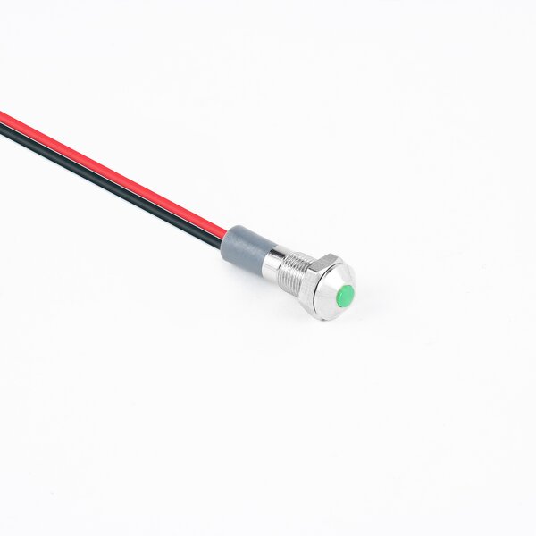 LED Metal Signal Lamp Factory - OEM/ODM Custom Waterproof 6mm LED Metal Signal Lamp with Wire 6-220V Red Yellow Blue Green White