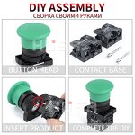 XB2 Button Switch Manufacturer - OEM/ODM Custom XB2 Button Switch Self Reset Mushroom Head 22mm Start 1NO1NC Momentary Plastic