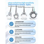 Stainless Steel Piezo Switch Manufacturer - OEM/ODM Custom Piezo Switch P68 Stainless Steel LED Ring Push Button Switch 6-30V