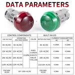 Power Distribution Cabinet Indicator Lamp Factory - OEM/ODM Custom LED Power Indicator Lamp LAY6F-22DS 12-220V Power Cabinet Lamp