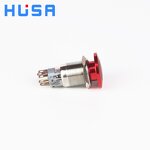 Red LED Metal Mushroom Head Switch Manufacturer - OEM/ODM Custom 19mm Red LED Metal 12v 24v Mushroom Head Anti Vandal Switch