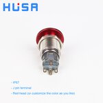 Red LED Metal Mushroom Head Switch Manufacturer - OEM/ODM Custom 19mm Red LED Metal 12v 24v Mushroom Head Anti Vandal Switch