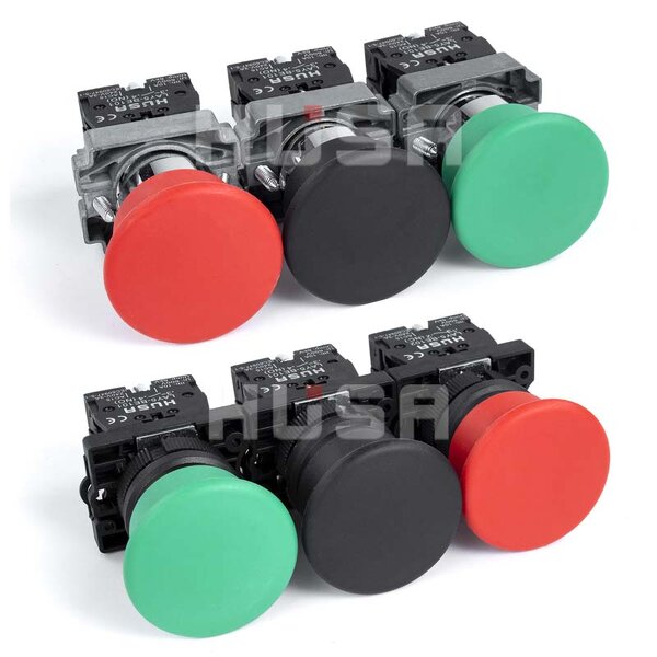 XB2 Button Switch Manufacturer - OEM/ODM Custom XB2 Button Switch Self Reset Mushroom Head 22mm Start 1NO1NC Momentary Plastic