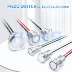 Stainless Steel Piezo Switch Manufacturer - OEM/ODM Custom Piezo Switch P68 Stainless Steel LED Ring Push Button Switch 6-30V