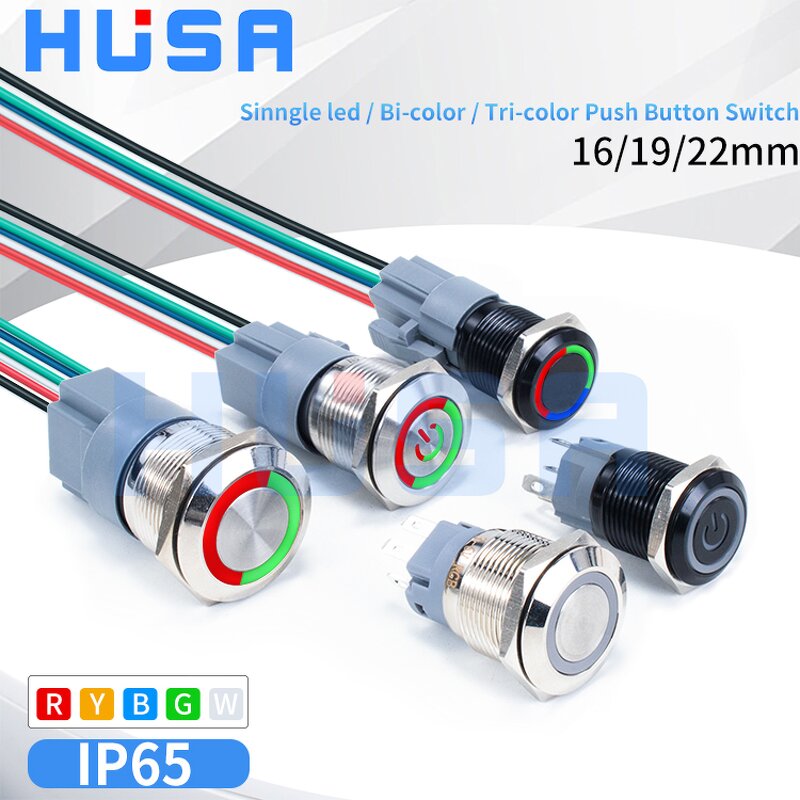 Industrial Automation Control Switch Factory - OEM/ODM Custom 16-40mm Momentary Latching Push Button Switch IP65 Anti Vandal