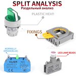 LAY6 LED Button Switch Manufacturer - OEM/ODM Custom LAY6 LED Button Switch Self Reset Knob Head 22mm Start DIY 1NO1NC