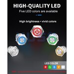 Anti Vandal Switch Factory - OEM/ODM Custom 16 19 22MM Metal Anti Vandal Switch IP65 Waterproof with Illuminated