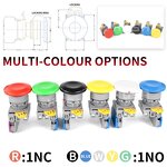 LAY6 Button Switch Factory - OEM/ODM Custom LAY6 Button Switch Self Reset Lock Plastic Mushroom Head 22mm Start DIY NO NC