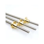Ball Screw Manufacturer - OEM/ODM Custom 304 Stainless Steel Trapezoidal Ball Screw T12-32T with Round Flange Copper Nut