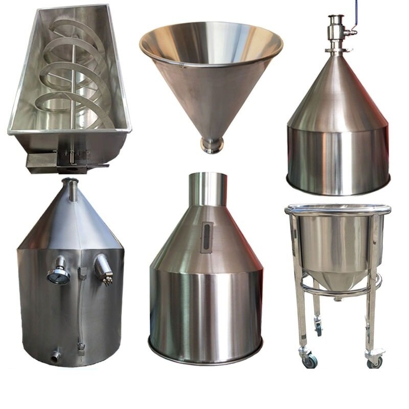 Injection Molding Hopper Factory - OEM/ODM Custom 304 Stainless Steel Conical Hopper Injection Molding Machine Filling Machine