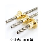 Ball Screw Manufacturer - OEM/ODM Custom 304 Stainless Steel Trapezoidal Ball Screw T12-32T with Round Flange Copper Nut
