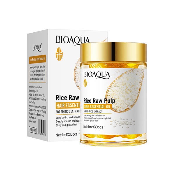 BIOAOUA精华油护发素大米提取护发胶囊修护滋养洗面奶