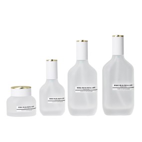 New Flat Bottle Thickened Base Frosted Cream  Glass Press  Lotion