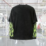 Men's T-Shirt Manufacturer - OEM/ODM Custom Men's Street Waffle Sleeve Cotton Vintage Letter Printing Silk Screen Printing
