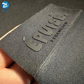 Silicon Woven Label Manufacturer - OEM/ODM Custom Clothing Logo Manufacturer 3D Silicone Embossed Woven Label for Hang Tag