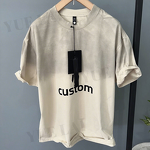 Men's T-Shirts Factory - OEM/ODM Custom Logo 100%Cotton Men's T-shirt Washed Sun Faded Silk Screen Print Streetwear