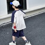 Boys Summer Suit Factory - OEM/ODM Custom 2025 Boys Summer Suit Pure Cotton Children's Sports Two-Piece Short-Sleeved