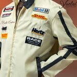 Men's Racing Jacket Manufacturer - OEM/ODM Custom Hot Selling Men's Racing Jacket Handmade Embroidery Classic Cream-coloured