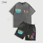 Vintage Streetwear T Shirt Short Suit Manufacturer - OEM/ODM Custom Mens Vintage Streetwear Y2K Summer T Shirt Short Suit