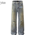 Men's Denim Jeans Factory - OEM/ODM Custom Jeans Manufacturer New American Vintage Clothing Washing Distress High Street