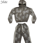 Hoodie Sports Suit Manufacturer - OEM/ODM Custom Manufacturer Women's Hoodie Sports Suit Washed Distressed Oversized