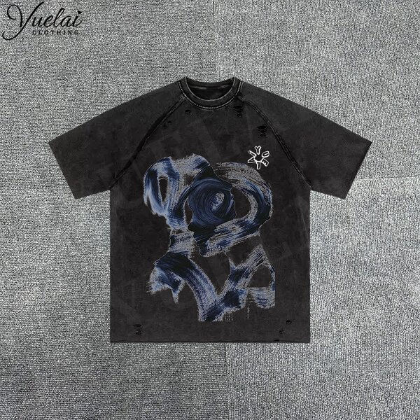 Acid Wash T-Shirt Factory - OEM/ODM Custom Clothing Manufacturers High Quality Men's Acid Wash T-Shirt 100% Cotton