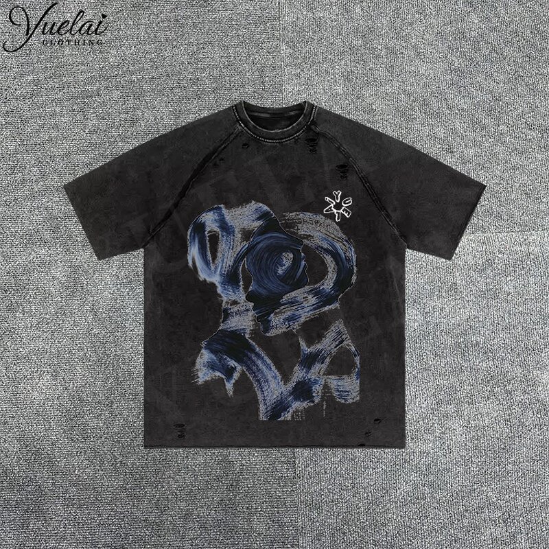 Acid Wash T-Shirt Factory - OEM/ODM Custom Clothing Manufacturers High Quality Men's Acid Wash T-Shirt 100% Cotton