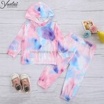 Kids Hoodies Set Manufacturer - OEM/ODM Custom Wholesale Casual Kids Hoodies Set Print Cotton Girl Pullover Hoodie Flannel