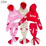 Kids Hoodies Set Factory - OEM/ODM Custom Kids Hoodies Set 2pcs New Boutique Fashion Valentine Baby Clothes Girl Set