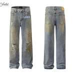 Men's Denim Jeans Factory - OEM/ODM Custom Jeans Manufacturer New American Vintage Clothing Washing Distress High Street