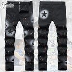 Denim Jeans Factory - OEM/ODM Custom Men's Straight Leg Black Denim Jeans Streetwear Fashion