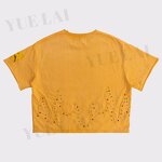 Men's T-shirt Manufacturer - OEM/ODM Custom Logo 100%Cotton Men's T-shirt Patchwork Rhinestone Oversize Boxy Cropped