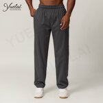 Trousers Factory - OEM/ODM Custom Wholesale Casual Breathable High Quality Straight Trousers 100% Cotton Knitted Loose