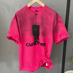 Men's T-Shirts Factory - OEM/ODM Custom Logo 100%Cotton Men's T-shirt Washed Sun Faded Silk Screen Print Streetwear