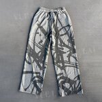 Sweatpants Factory - OEM/ODM Custom Logo Washed French Terry 100%Cotton Sweatpants Full Printing Unisex Vintage Flared