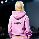 Embroidered Hoodies Factory - OEM/ODM Custom High Quality Logo Embroidered Fashion Half Zipper Cropped Hoodies