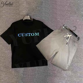 Men's T-Shirt Set Factory - OEM/ODM Custom Men's Graphic Printing Casual All-Match T-Shirt Breathable Cotton Trendy